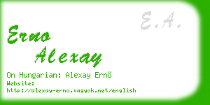 erno alexay business card